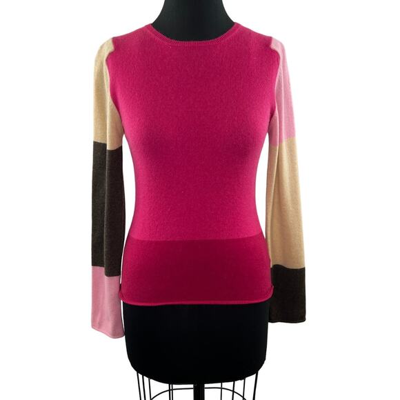 Vintage MC LEOD Pink Cashmere Long Sleeve Crewneck Hem & Cuffs Pullover Sweater - Picture 1 of 9